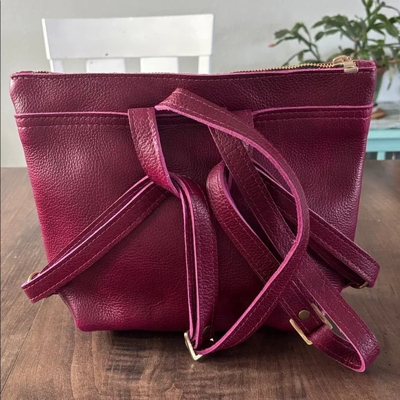 Portland Leather Orchid small Tote backpack. New Unicorn,never carried.